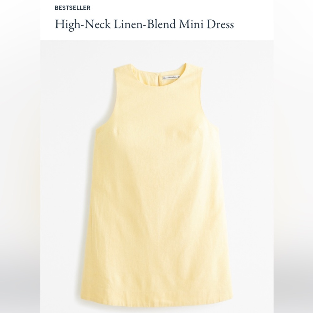 Yellow Mini Linen Dress